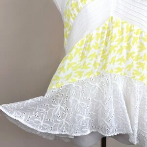 Y2K Leifnotes Anthropologie Bird Print Lace Cami Whimsical Romantic Tank Size 4